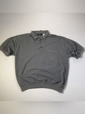 Puritan Gray Short-Sleeve Polo Sweatshirt